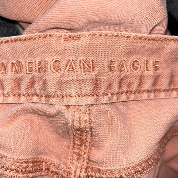 American Eagle Jeans Wide Leg Cropped Raw Hem Hidden Button Fly High Rise Denim - Picture 7 of 16